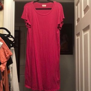 Pink T-shirt dress